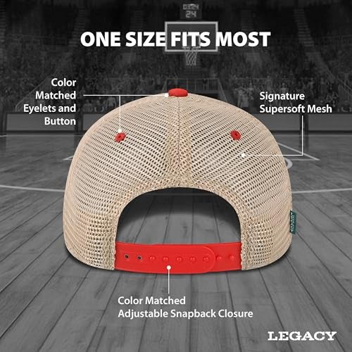 Legacy NCAA Officially Licensed Baseball Hat Ohio State Buckeyes Lightweight Cap for Men Women Old Favorite Trucker Adjustable OFA Scarlet Trucker One Size Fits Most Snapback Closure - Image 3