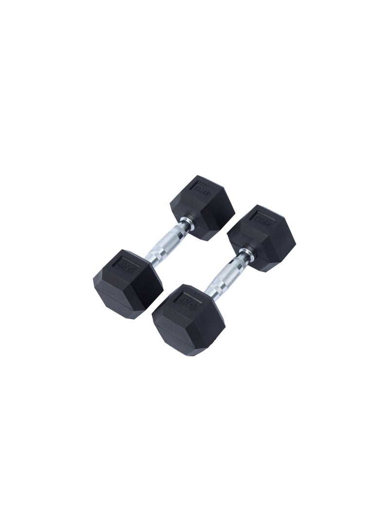 كوماندو زوج دمبل سداسي وزن 4 كيلو من قطعتين - Image 1