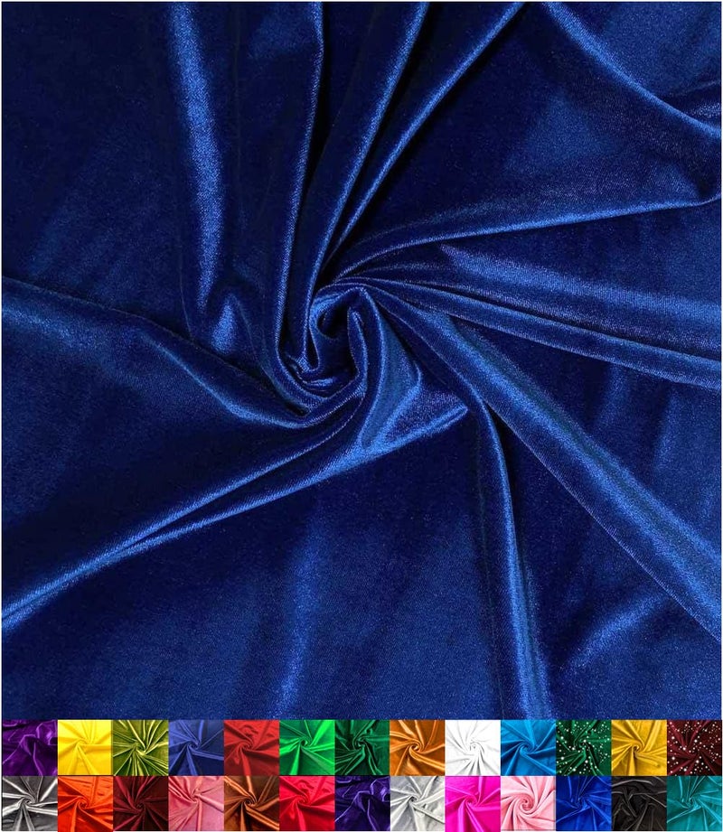 Barcelonetta | Stretch Velvet Fabric | Luxury & Soft | Velvet Fabric | 60" Wide Roll | 10% Spandex | Sewing, Apparel, Upholstery (Royal, 1 Yard) - Image 1