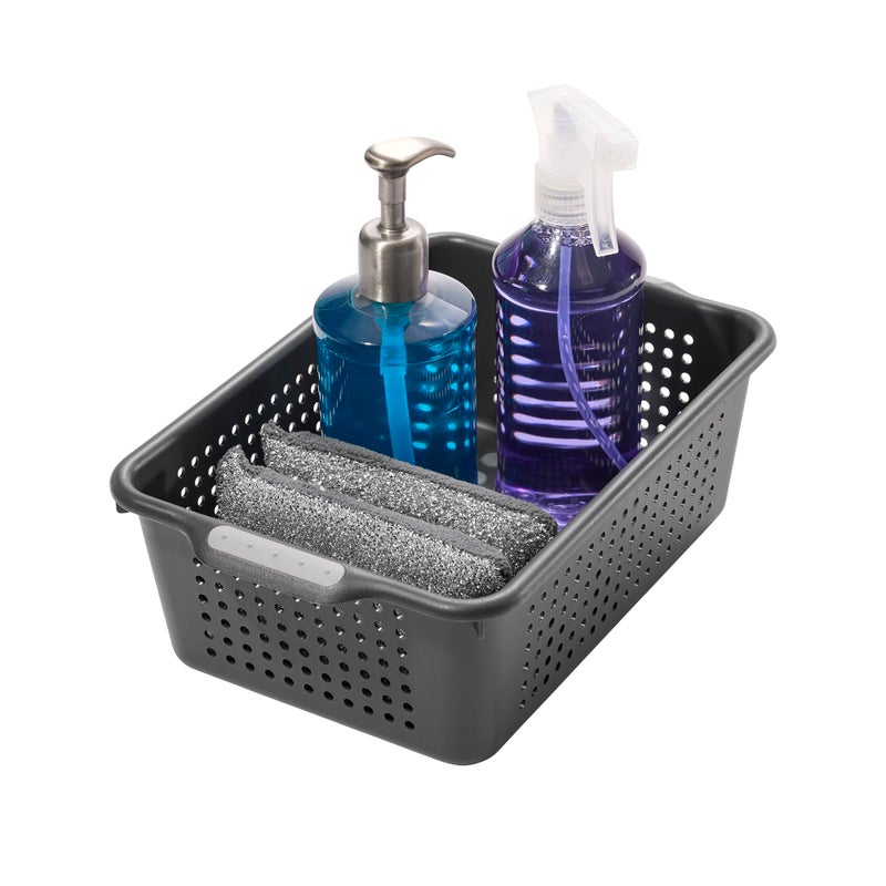 madesmart Classic Small Storage Basket Granite CLASSIC COLLECTION Softgrip Dots and Nonslip Feet BPAFreeBrown