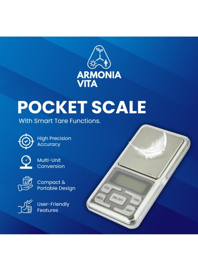 Generic - Armonia Vita Digital Pocket Scale, 200g Capacity, 0.01g Accuracy, 5 Weight Modes, LCD Display - Image 1