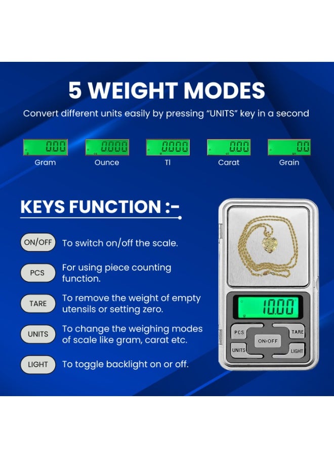 Generic - Armonia Vita Digital Pocket Scale, 200g Capacity, 0.01g Accuracy, 5 Weight Modes, LCD Display - Image 1