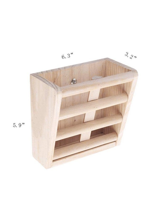 هامليدي حامل قش شينشيلا، وحدة تغذية قش للأرانب، حامل قش خنزير غينيا، موزع طعام الأرانب، خشب طبيعي، ملحقات قفص الأرانب من BLSMU - Image 5