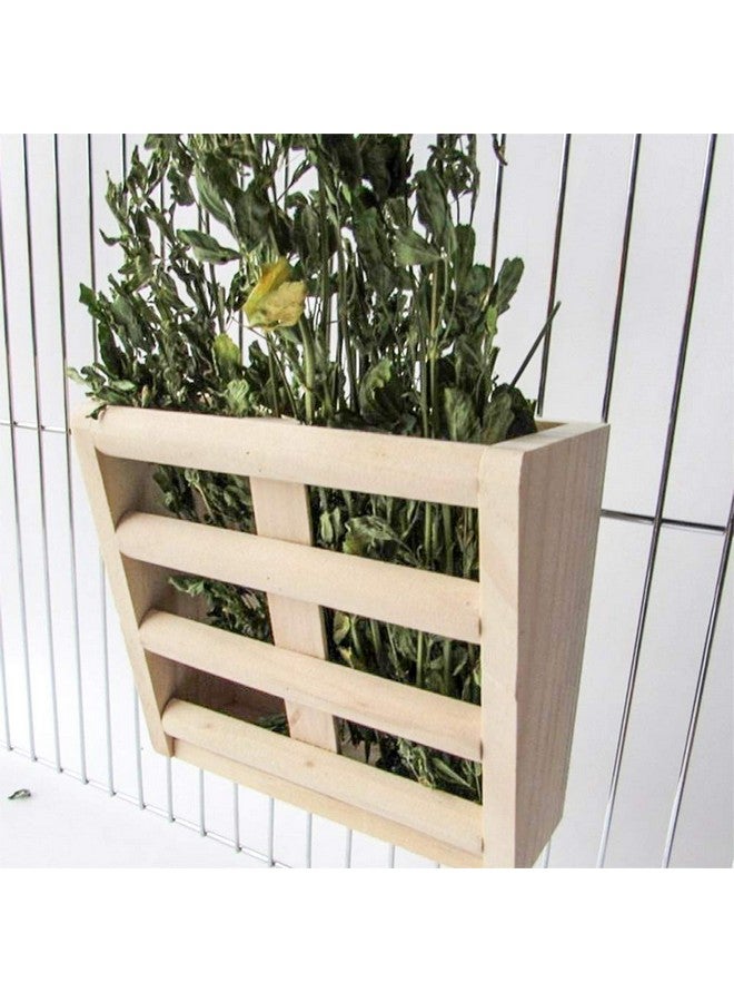 هامليدي حامل قش شينشيلا، وحدة تغذية قش للأرانب، حامل قش خنزير غينيا، موزع طعام الأرانب، خشب طبيعي، ملحقات قفص الأرانب من BLSMU - Image 2