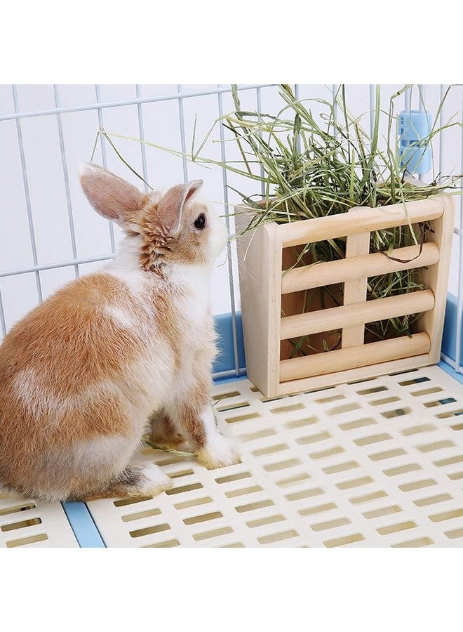 هامليدي حامل قش شينشيلا، وحدة تغذية قش للأرانب، حامل قش خنزير غينيا، موزع طعام الأرانب، خشب طبيعي، ملحقات قفص الأرانب من BLSMU - Image 4