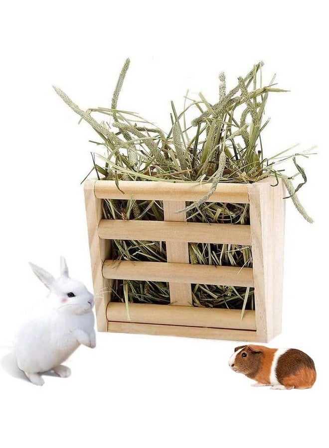 هامليدي حامل قش شينشيلا، وحدة تغذية قش للأرانب، حامل قش خنزير غينيا، موزع طعام الأرانب، خشب طبيعي، ملحقات قفص الأرانب من BLSMU - Image 1