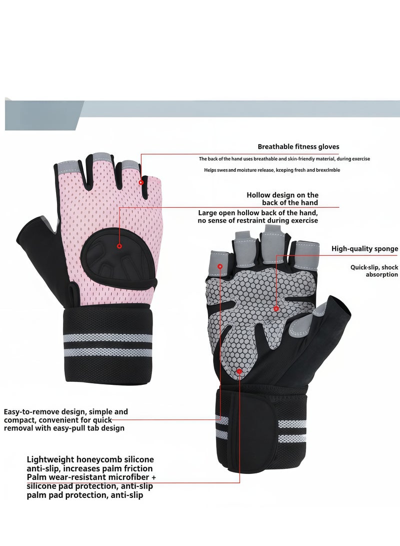 maffick Professional Gym Workout Gloves with Extended Wrist Support - Anti-Slip Honeycomb Silicone Palm & Breathable Mesh - Heavy Duty Weightlifting, Cycling & Fitness Exercise Gloves for Men & Women - Image 3