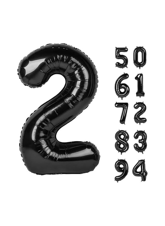 Generic Large Black Helium Foil Number Balloon – 32 Inch Party Decoration – Birthday, Anniversary & Event (Number 2) - Image 1