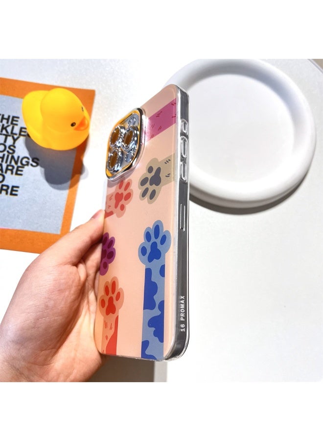 NIBEMINENT Cute Colorful Cat Hands Protective TPU Case Cover For iPhone 14 Plus Clear - Image 2