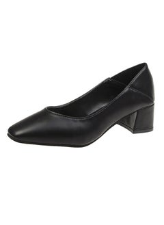 Rup Art Low Heel Shoes Women Dressy Comfort Elegant Women Casual Shoes Thick Heel Pointed Toe High Heels Solid Color Sleek Commuter Shoes Office Lady  - Image 1