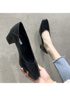 Rup Art Low Heel Shoes Women Dressy Comfort Elegant Women Casual Shoes Thick Heel Pointed Toe High Heels Solid Color Sleek Commuter Shoes Office Lady  - Image 2