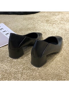 Rup Art Low Heel Shoes Women Dressy Comfort Elegant Women Casual Shoes Thick Heel Pointed Toe High Heels Solid Color Sleek Commuter Shoes Office Lady  - Image 4