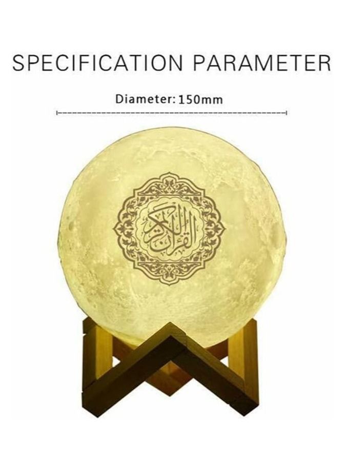 Portable Bluetooth Speaker 4 in 1 Quran Speaker with 16 Colors 3D Print Moon Lamp Night Light Quran Recitations and Song FM Broadcast  - Image 4