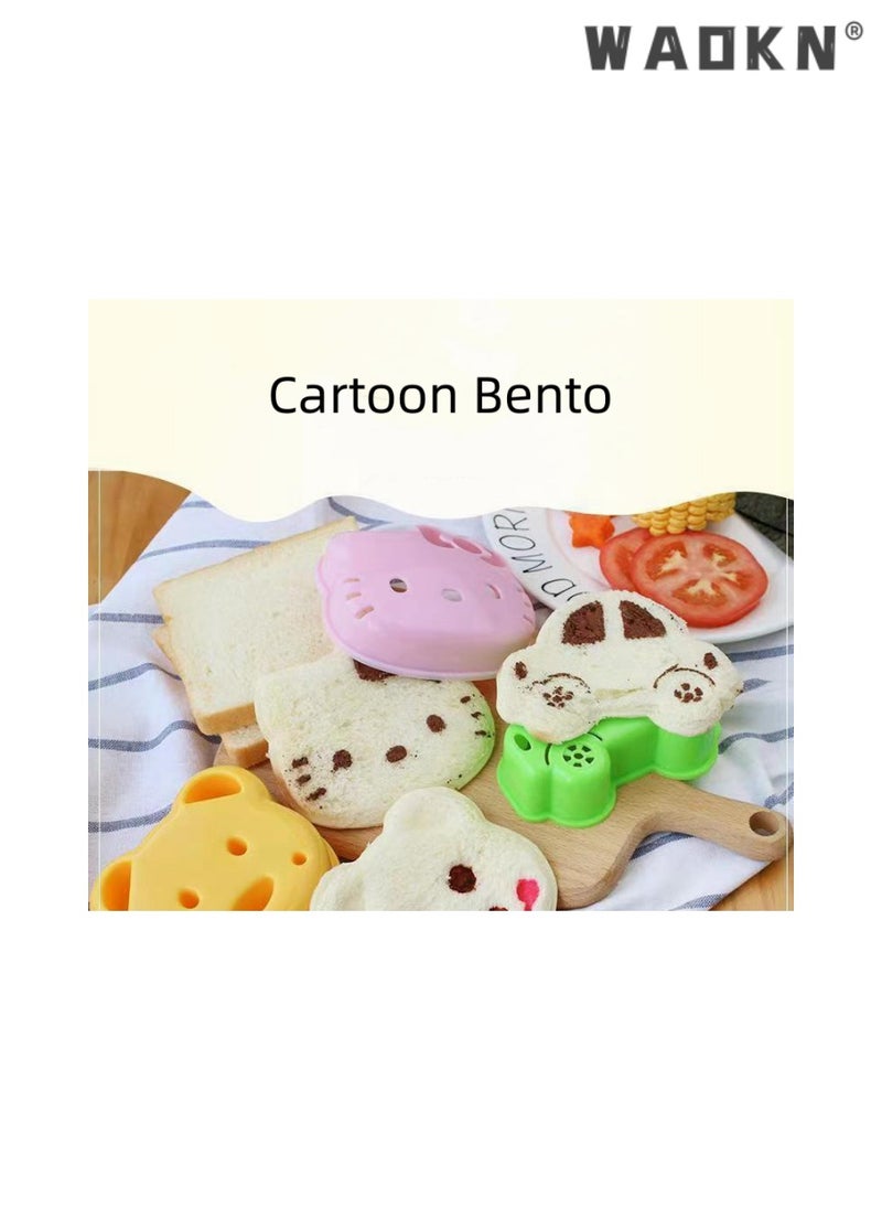 WAOKN 3PCS Cartoon Bear Car Kitty Cat Shape Sandwich Cutter and Sealer Bento Toast Bread Sandwich Mould, Uncrustable Sandwich Mould, Cut and Seal, Lunchbox and Bento Box Food Grade Safety  - Image 2