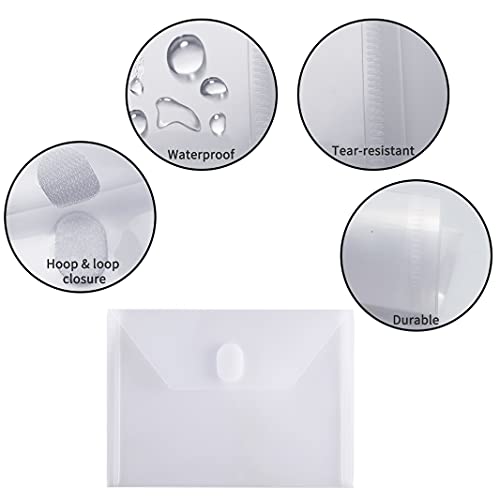 Anseal 24 Pack 5 x 7 Coupon Receipt Check Holder, Small Clear Plastic Envelope with Hoop & Loop Closure, Stamp and Die Storage Pockets for Cutting Dies Stencil Stamp Crafts - Image 4