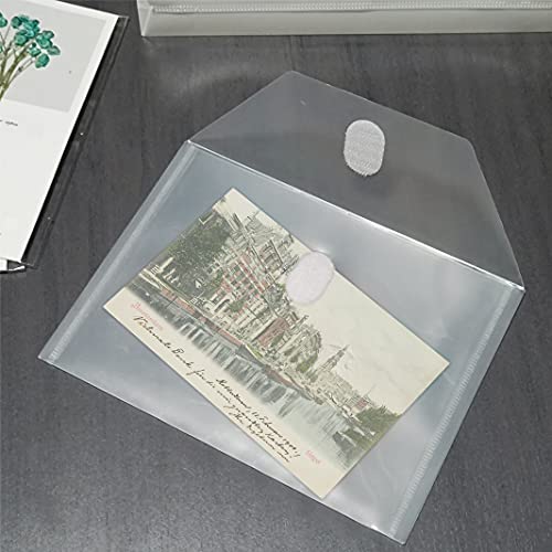 Anseal 24 Pack 5 x 7 Coupon Receipt Check Holder, Small Clear Plastic Envelope with Hoop & Loop Closure, Stamp and Die Storage Pockets for Cutting Dies Stencil Stamp Crafts - Image 2