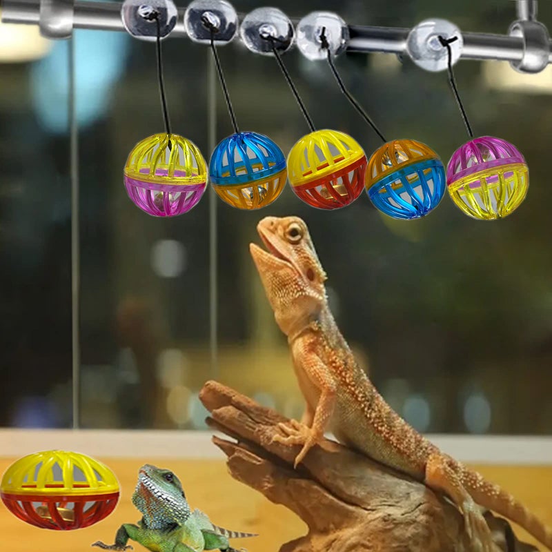 Koomduk 6 Pack Bearded Dragon Toys Accessories,Bearded Dragon Toy Balls Bell,Fit for Lizard Small Reptile Habitat Terrarium Tank - Image 3