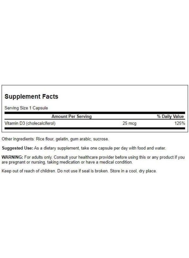 SWANSON High Potency Vitamin D3 Capsules for Adults - Image 2