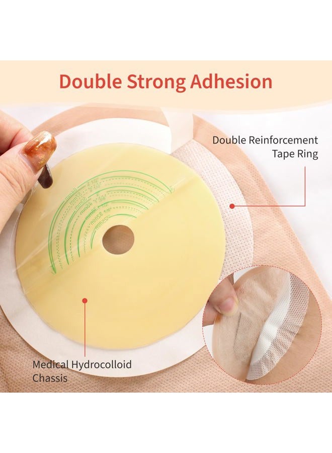 DERAYMI 30PCS Colostomy Bags, Ostomy Supplies, One Piece Drainable Ostomy Pouches with Clamp Closure for Ileostomy Stoma Care, 15 mm-64 mm Cut to Fit - Image 2