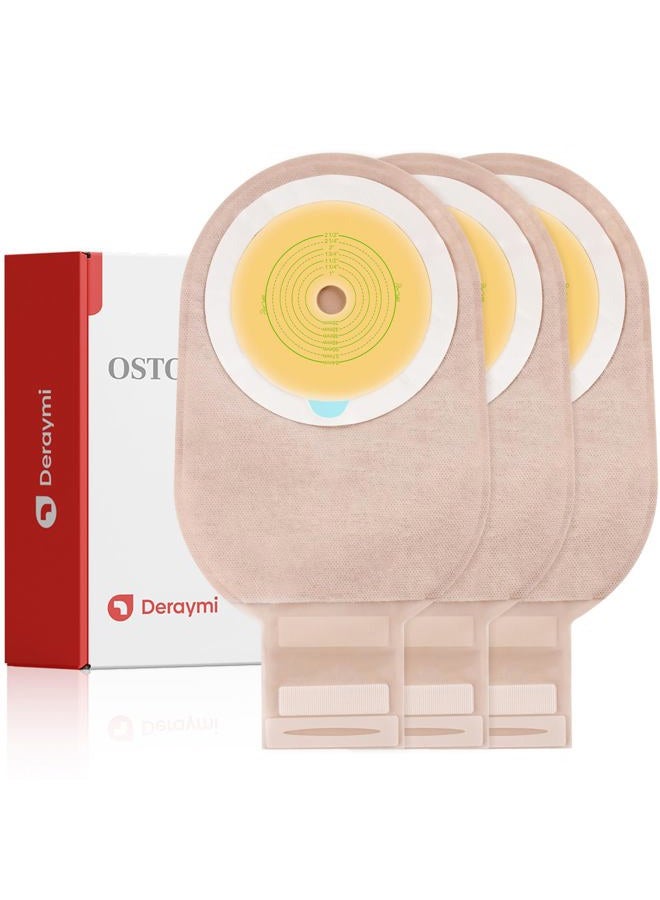 DERAYMI 30PCS Colostomy Bags, Ostomy Supplies, One Piece Drainable Ostomy Pouches with Clamp Closure for Ileostomy Stoma Care, 15 mm-64 mm Cut to Fit - Image 1