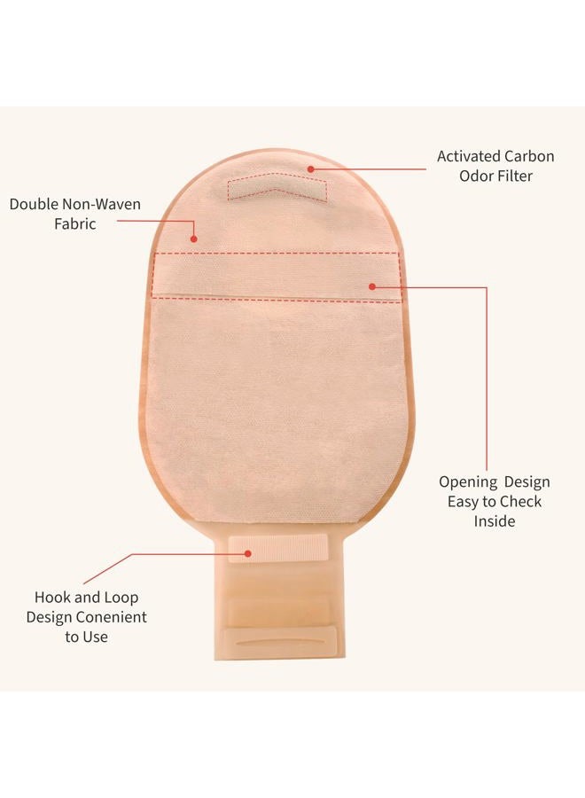 DERAYMI 30PCS Colostomy Bags, Ostomy Supplies, One Piece Drainable Ostomy Pouches with Clamp Closure for Ileostomy Stoma Care, 15 mm-64 mm Cut to Fit - Image 4