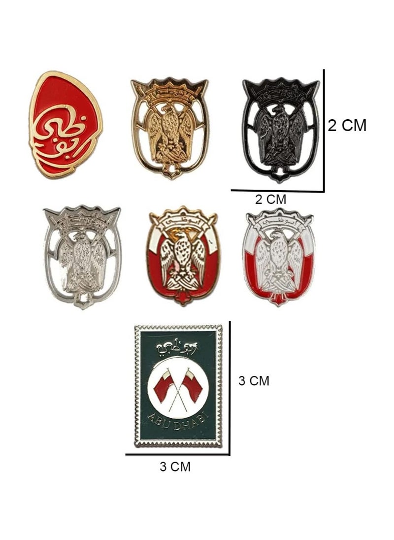 Generic - Abu Dhabi Sticker Badge UAE Abu Dhabi 7 Pcs Logo Design Sticker Badge Metal 3cm - Image 1