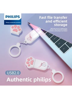 Generic Philips U Disk Large Capacity Type-c Adapter Cat Claw Cute Leather Case Male And Female Student Computer Car Universal-Color:Philips U Disk + Cat Claw Leather Case-Capacity:8GB  - Image 5