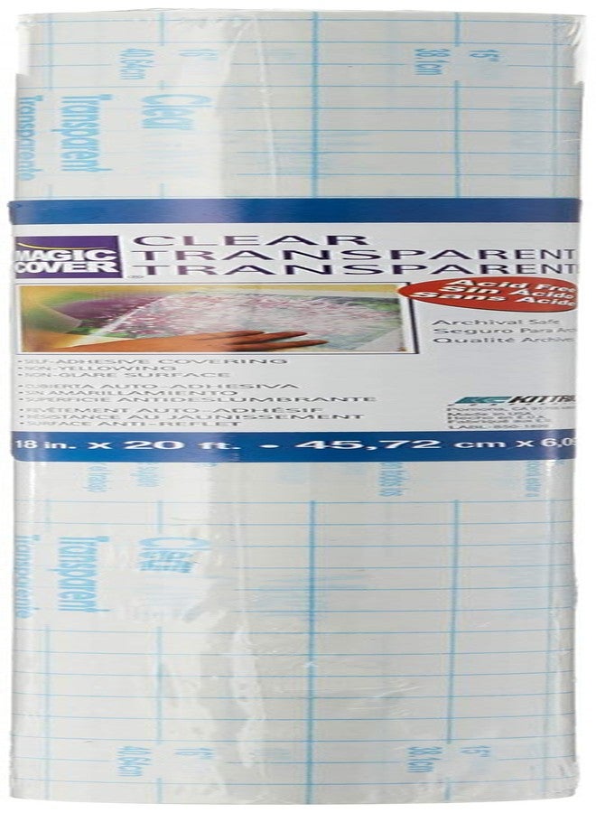 Magic Cover Clear Cover Vinyl Contact Paper, Self-Adhesive Shelf and Drawer Liner, 18 Inch x 20', Clear Acid Free - Image 1