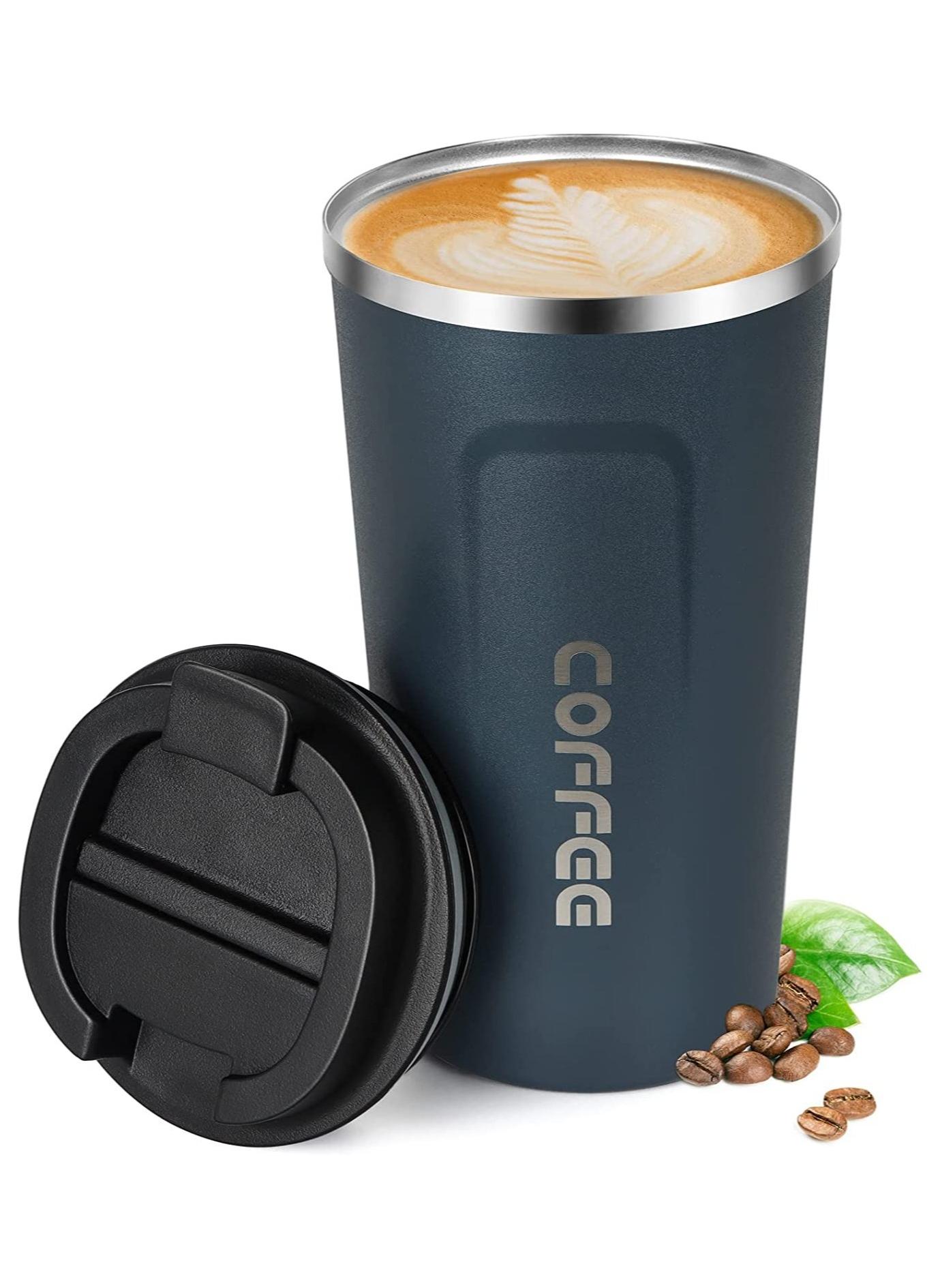 510ml Vacuum Insulated Travel Mug Leakproof Double Wall Stainless Steel Reusable Coffee Cup with Lid for Hot and Cold Drinks