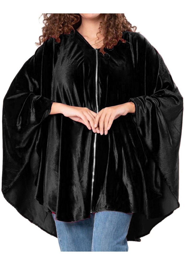 Women's velvet blouse with front zipper - Image 2