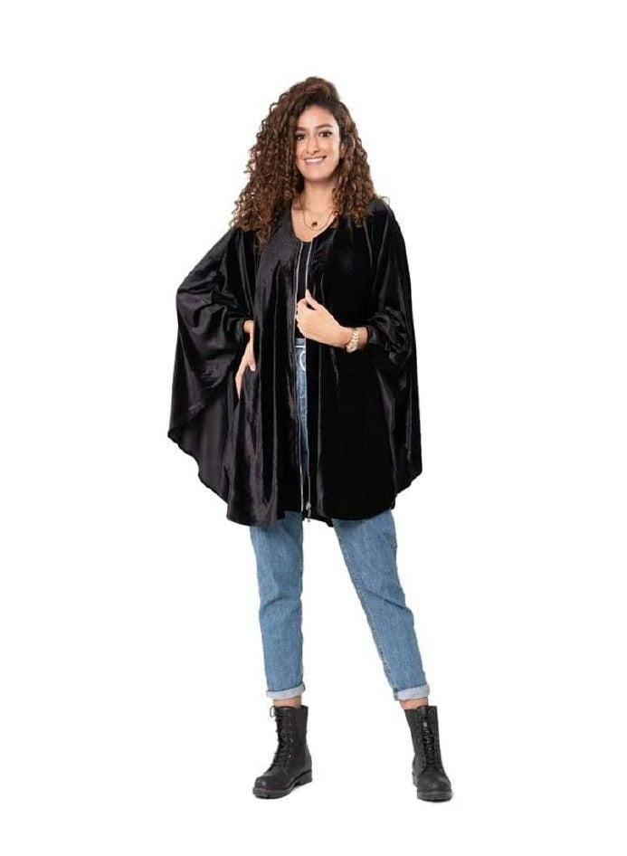 Women's velvet blouse with front zipper - Image 3