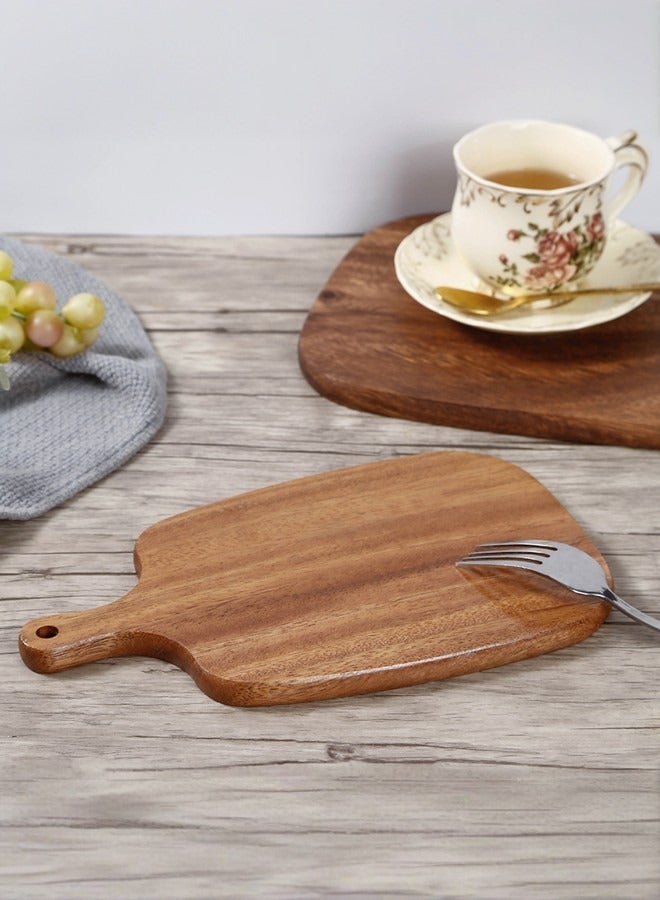 Wooden Cutting Board (26.5cm x 15.5cm), Cutting Board/Serving Platter with Handle, Made of Acacia Wood, Suitable for Meat, Cheese, Bread, Vegetables and Fruits, with Handle  - Image 1