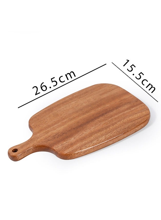 Wooden Cutting Board (26.5cm x 15.5cm), Cutting Board/Serving Platter with Handle, Made of Acacia Wood, Suitable for Meat, Cheese, Bread, Vegetables and Fruits, with Handle  - Image 2