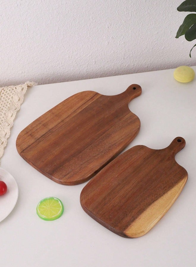 Wooden Cutting Board (26.5cm x 15.5cm), Cutting Board/Serving Platter with Handle, Made of Acacia Wood, Suitable for Meat, Cheese, Bread, Vegetables and Fruits, with Handle  - Image 3