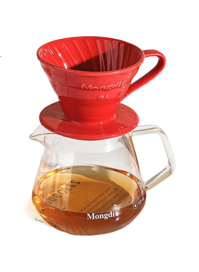 Mongdio Ceramic V60 Coffee Filter Cup Hand Drip Coffee Filter 01 Red - Image 3