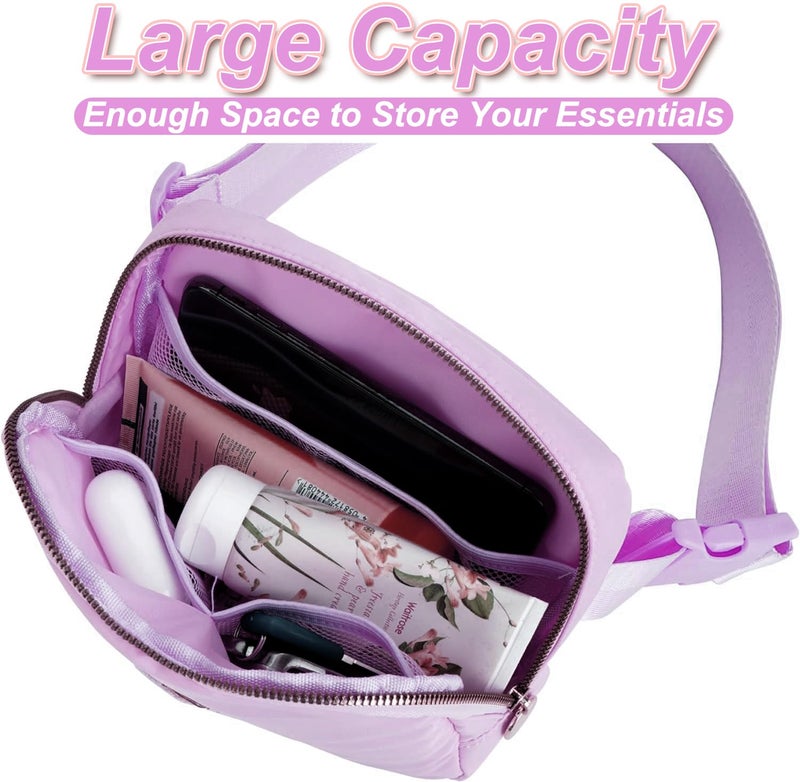 Uygafly Birthday Gifts for 6 7 8 9 10 11 12 13 Year Old Girls,Fanny Pack Belt Bag Crossbody Bags for Women Girls Kids,Fashion Waist Packs Cute Teen Trendy Stuff Travel Essentials | Lavender,L - Image 3
