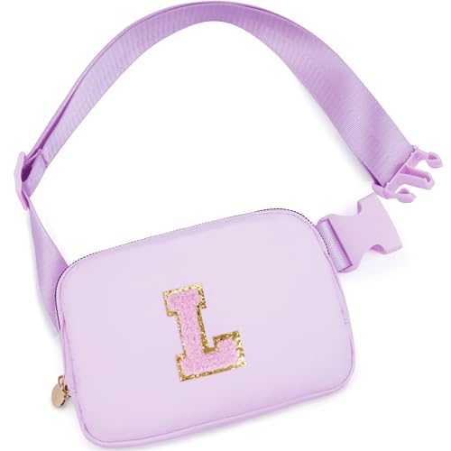 Uygafly Birthday Gifts for 6 7 8 9 10 11 12 13 Year Old Girls,Fanny Pack Belt Bag Crossbody Bags for Women Girls Kids,Fashion Waist Packs Cute Teen Trendy Stuff Travel Essentials | Lavender,L - Image 1