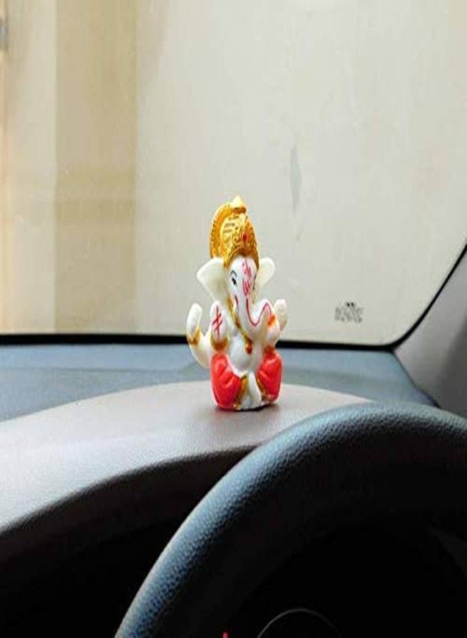 NRSON® Polyresin Meditating Lord Ganesha Idols for Home Decor, car Dashboard, Car Dashboard Ganesha 2.3 x 2.3 Inch 3 cm,[Multicolour] - Image 5