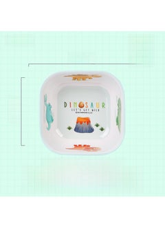 Generic Five and melamine tableware small dinosaur childrens bowl baby fall-resistant tableware sub-grid complementary Bowl Bowl dinner plate spoon wholesaleSmall dinosaur two-color Square Bowl KL-SW6343 Small dinosaur two-color Square Bowl KL-SW6343 