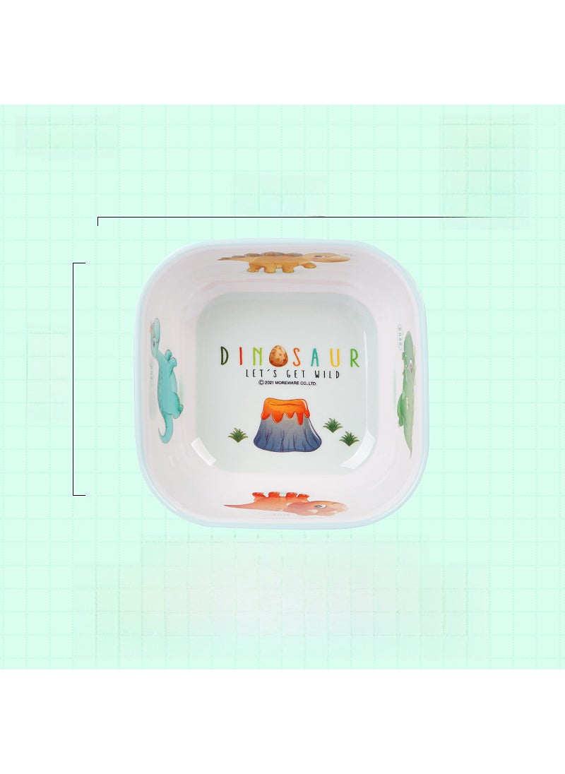 Generic - Five and melamine tableware small dinosaur childrens bowl baby fall-resistant tableware sub-grid complementary Bowl Bowl dinner plate spoon wholesaleSmall dinosaur two-color Square Bowl KL-SW6343 Small dinosaur two-color Square Bowl KL-SW6343 - Image 1