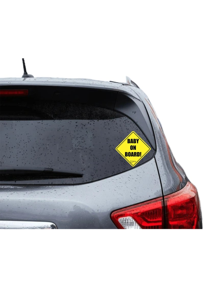 ETAVA New Driver & Baby on Board Car Stickers (2-Pack) | Reflective Vehicle Safety Signs for Rear Window | Waterproof, Easy to Apply & Remove | Warning Decals for Parents & Beginner Drivers - Image 5
