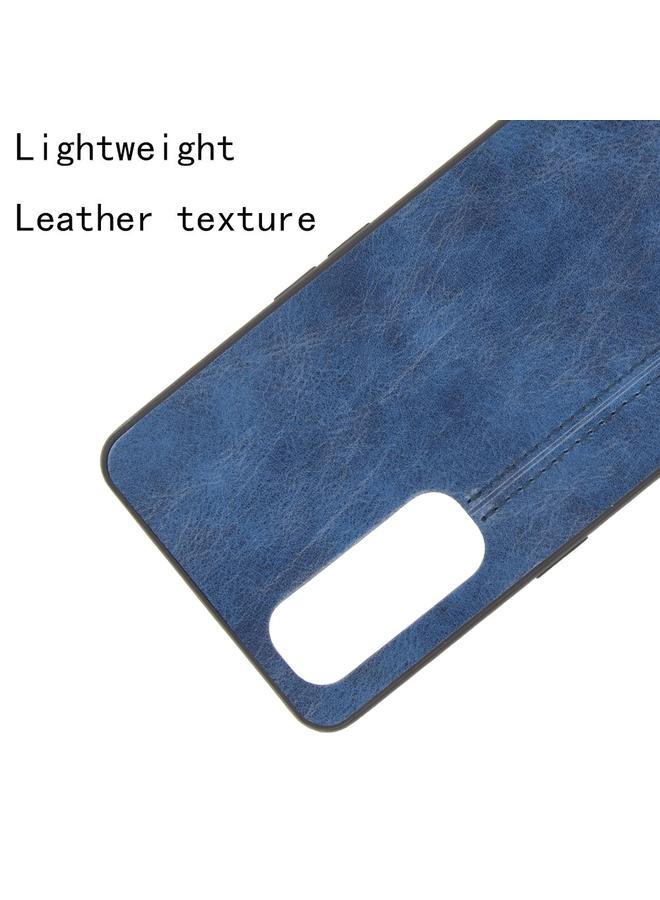 اس-توب جراب لهاتف Oppo Reno4 Pro 4G مقاوم للصدمات بنمط جلد البقر المخيط من مادة PC + PU + TPU - Image 4