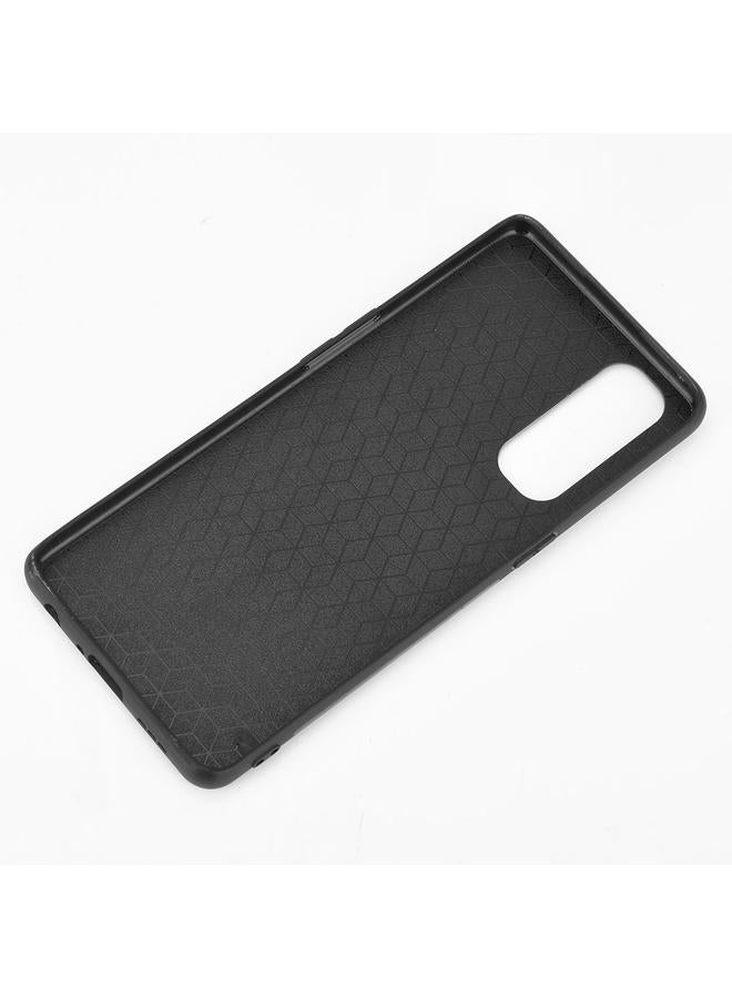 اس-توب جراب لهاتف Oppo Reno4 Pro 4G مقاوم للصدمات بنمط جلد البقر المخيط من مادة PC + PU + TPU - Image 5