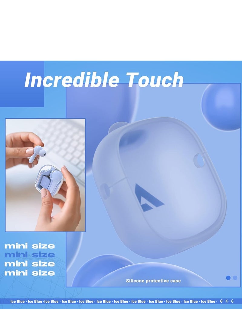 T6 Wireless Earbuds, Bluetooth Headphones with ENC Noise Canceling Translucent Earphones, HiFi Dual Stereo Microphone Mini in-Ear Earbuds with Charging Case and LED Digital Display