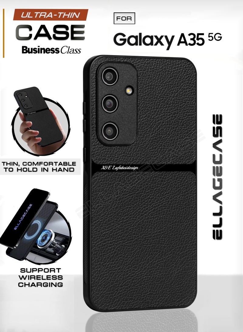 ELLAGECASE Business Class Case for Samsung Galaxy A35 5G, Ultra-Thin, Built-in Magnetic Plate, Wireless Charging, Shockproof, Full Camera Lens Protection - Image 1