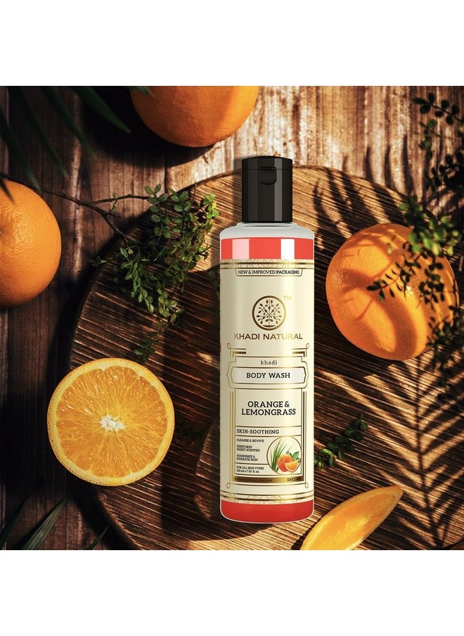 Khadi Natural Herbal Orange & Lemongrass Body Wash| Cleanses And Revives Skin|Shower Gel To Regulate Oil Production| Keeps Skin Blemish Free|Suitable For All Skin Types| 210Ml  - Image 5