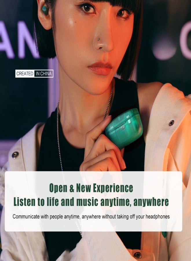 ZOMBIESCAT Wireless Earbuds Clip-on BT5.3 Earbuds, True Wireless Sports Clip-On Open-Ear Earbuds, Cool Light Effect Design, Light and Comfortable, High Efficiency and Energy Saving for Smart Phone - Image 5