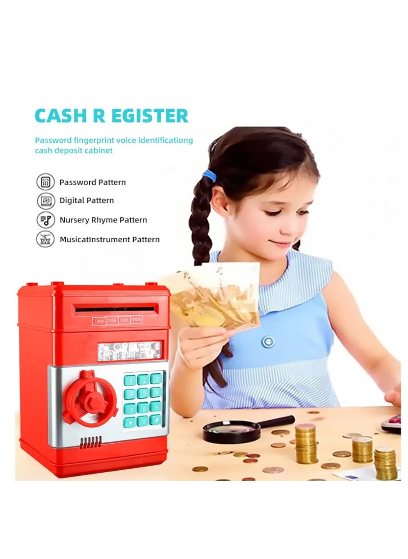 Yuwell Piggy Bank For Boys And Girls Kids Coin Bank With Safe Password Electronic Mini ATM With Auto Scroll Paper Money Best Birthday For Kids  - Image 3