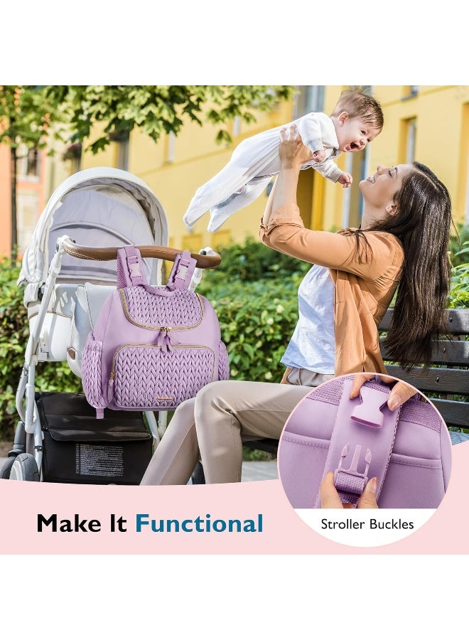mommore Diaper Bag Small Diaper Backpack Stylish Baby Travel Backpacks - Image 2