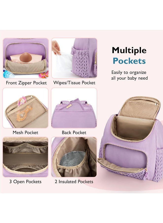 mommore Diaper Bag Small Diaper Backpack Stylish Baby Travel Backpacks - Image 4